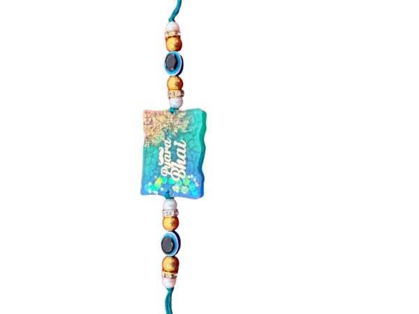 Elegant Ocean Blue Resin Rakhi